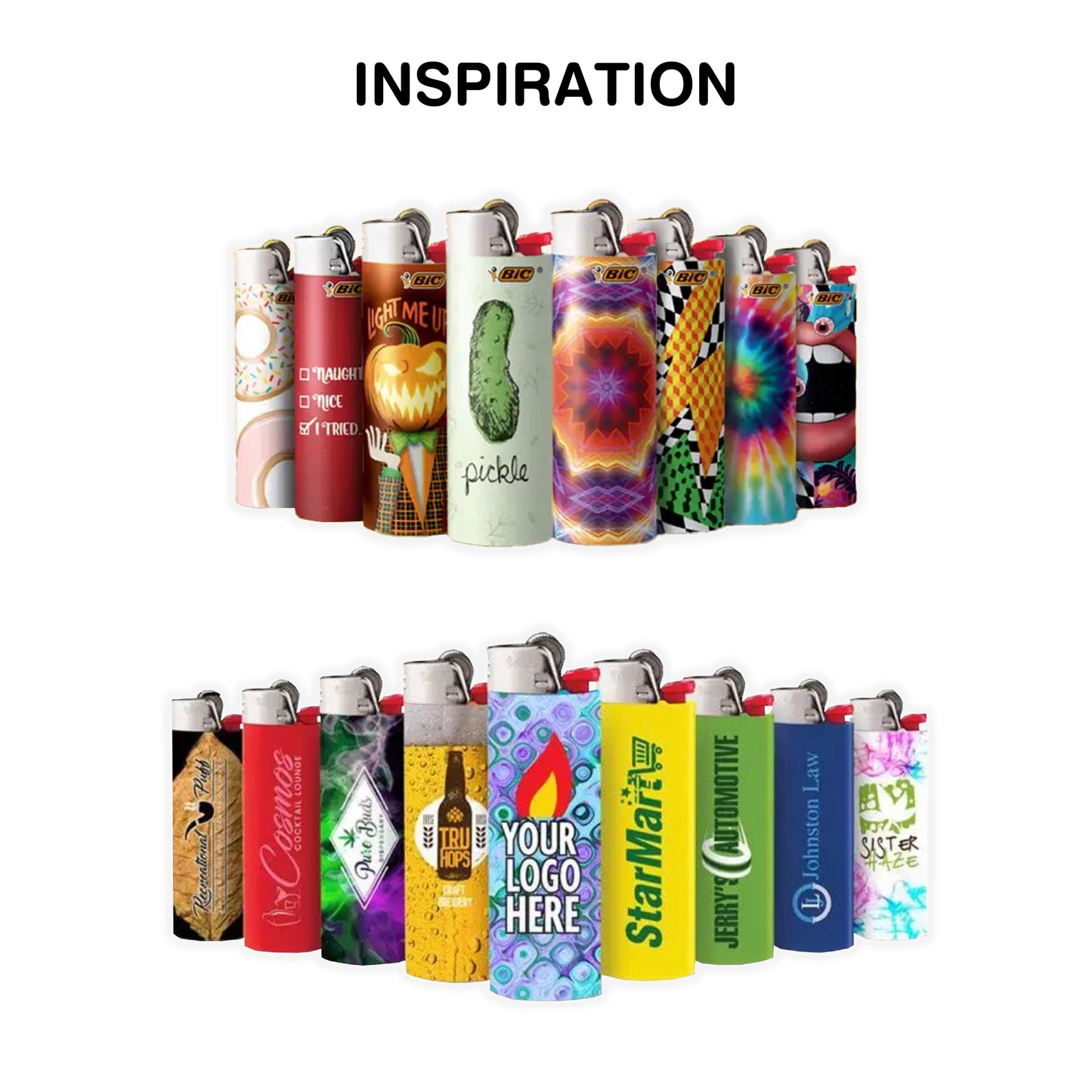 Custom BIC Lighters – Personalized Design from 300 pcs | Various Sizes