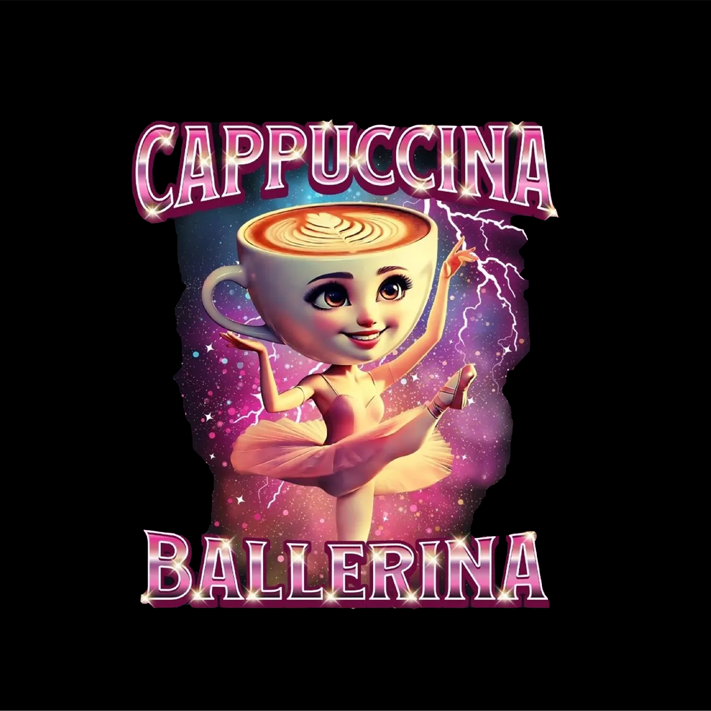 Ballerina Cappuccina Epiconi Tee | Black | 100% Cotton