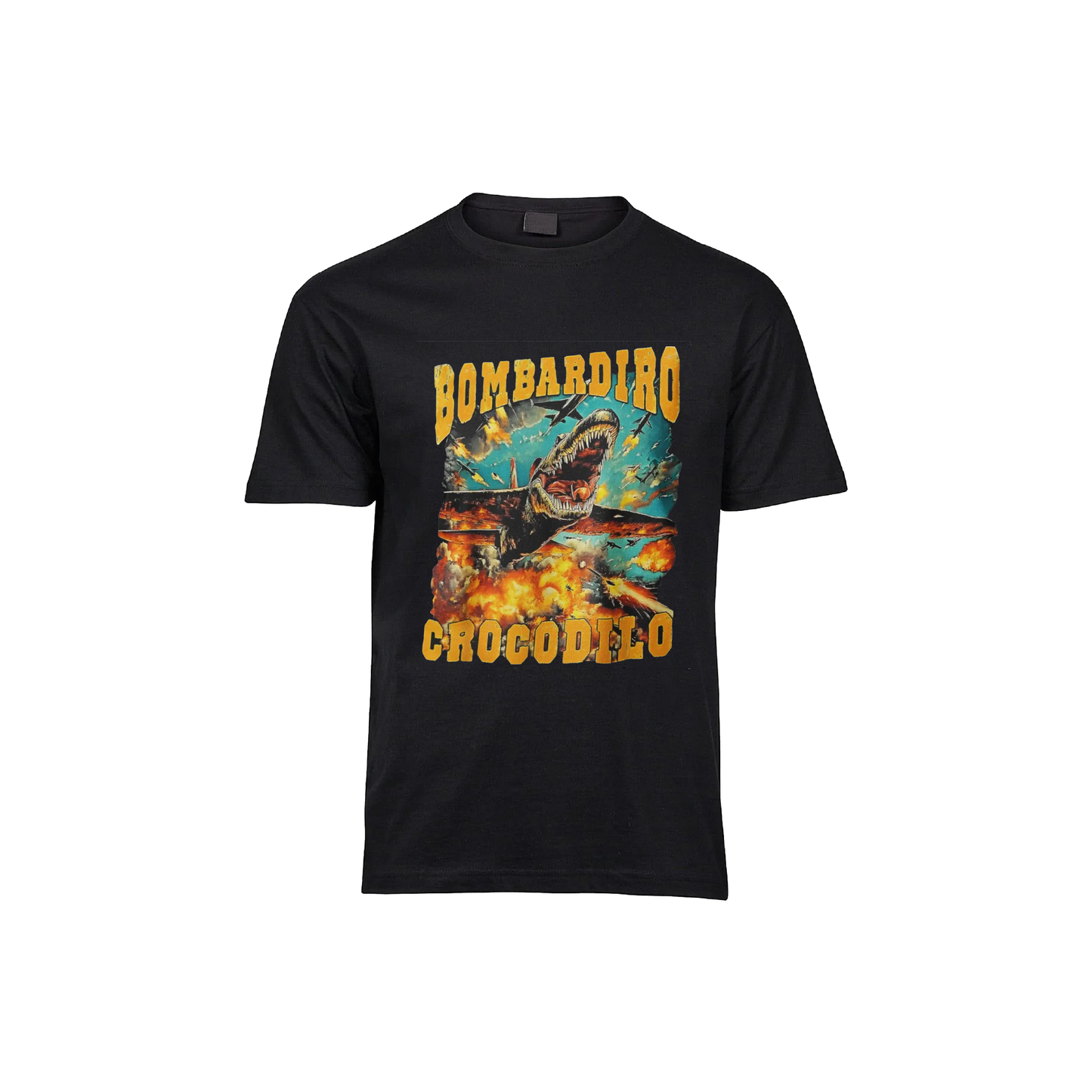Bombardino Crocodilo Retrini Tee | Black & White | 100% Cotton