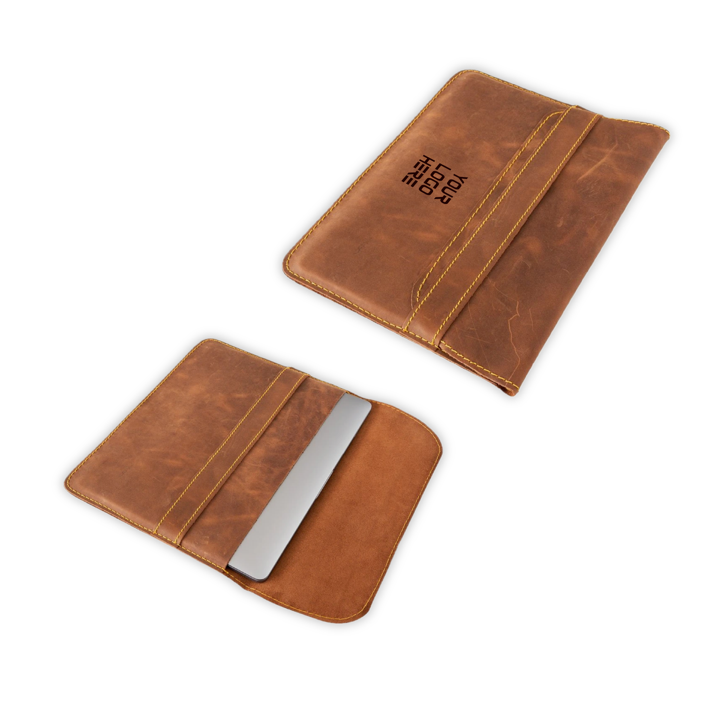 Custom Leather Laptop Tablet Case Embossing – Pigskin or Cowhide | Bulk Order Discounts