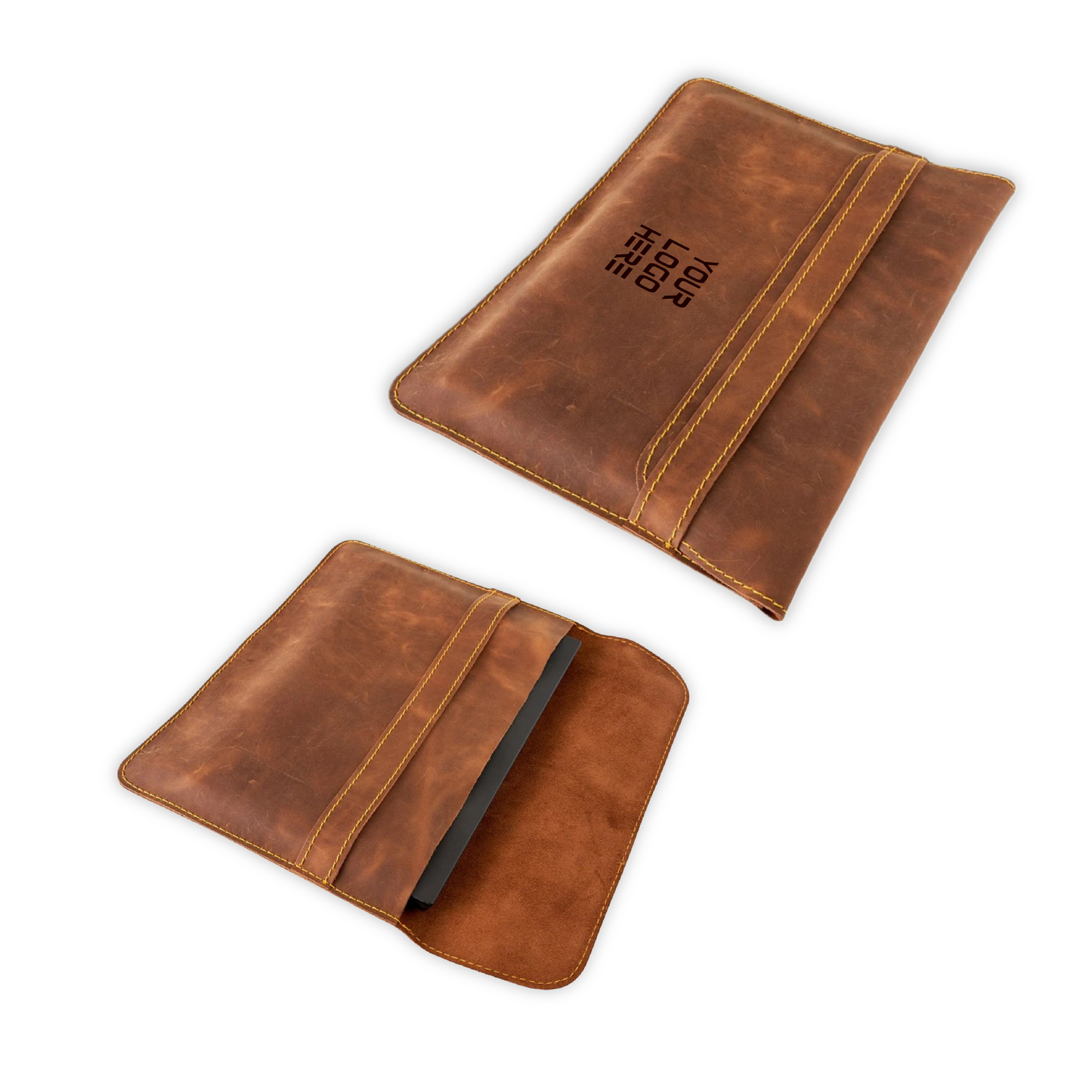 Custom Leather Laptop Tablet Case Embossing – Pigskin or Cowhide | Bulk Order Discounts