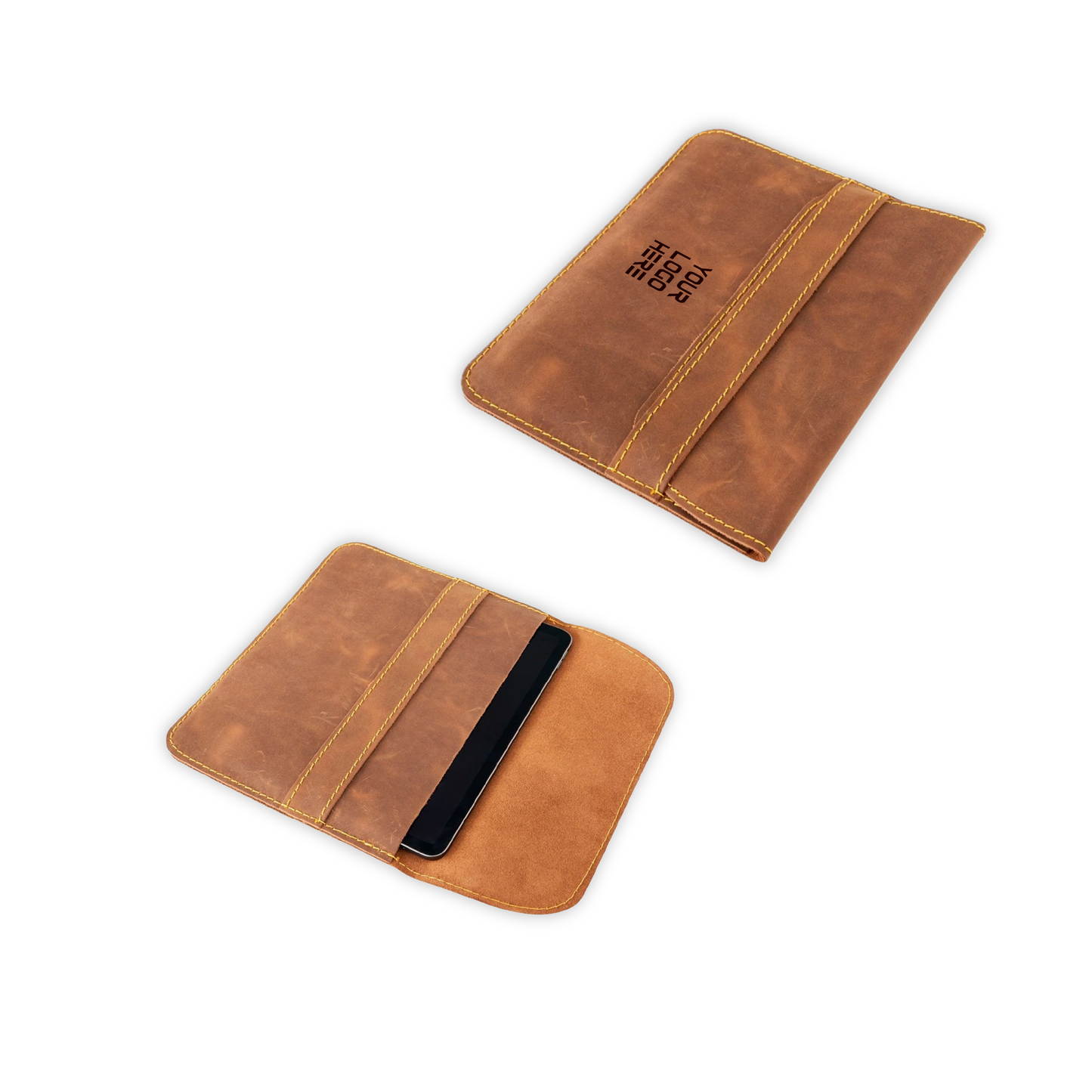 Custom Leather Laptop Tablet Case Embossing – Pigskin or Cowhide | Bulk Order Discounts