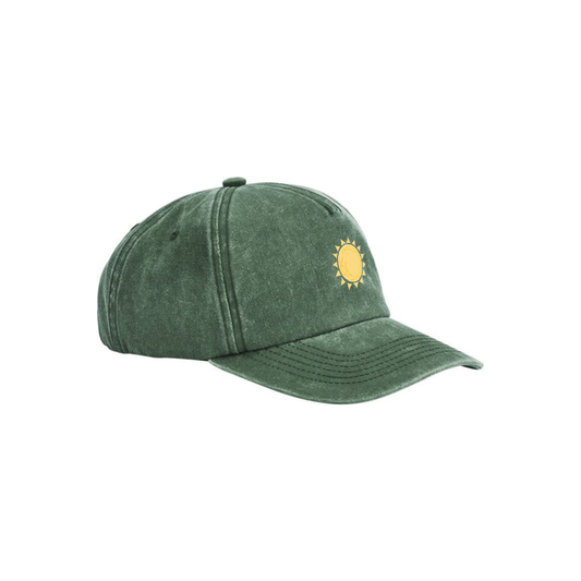 Vintage Relaxed Sun Cap - Bottle Green | 100% Cotton